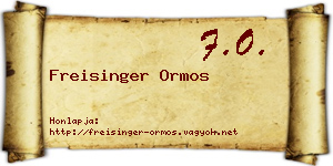 Freisinger Ormos névjegykártya