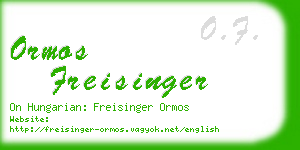 ormos freisinger business card